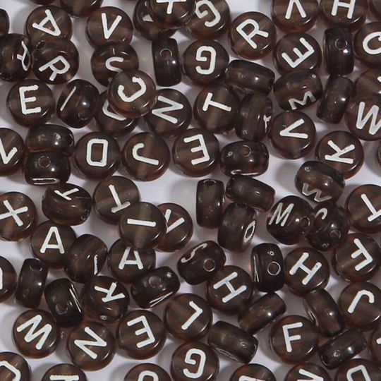 Imagem de Miçangas Alfabeto Preto+Branco | 30 Unidades